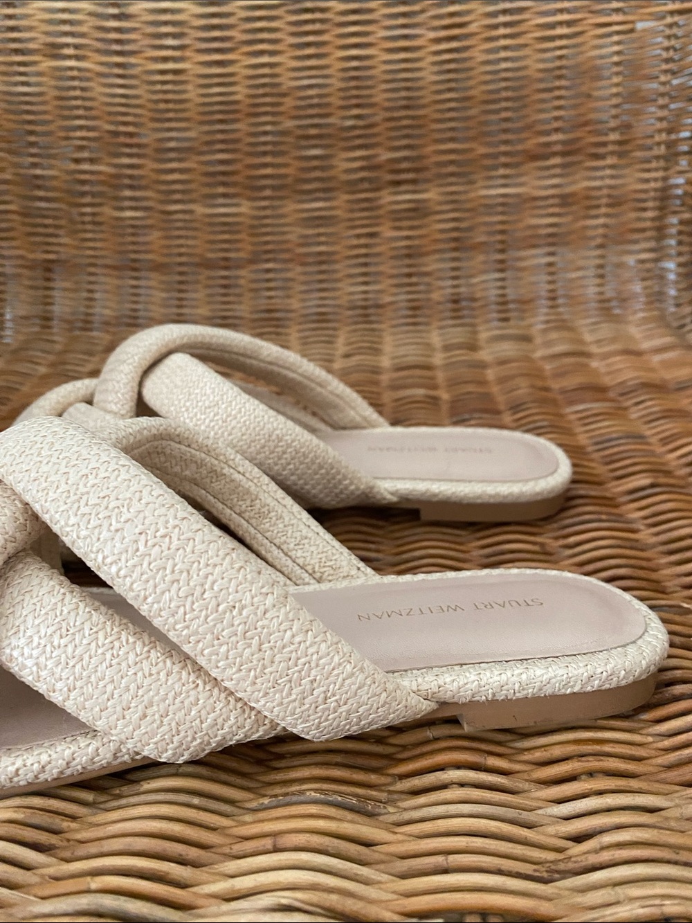 Stuart Weitzman Crossover Raffia Slide - Picture 6 of 6